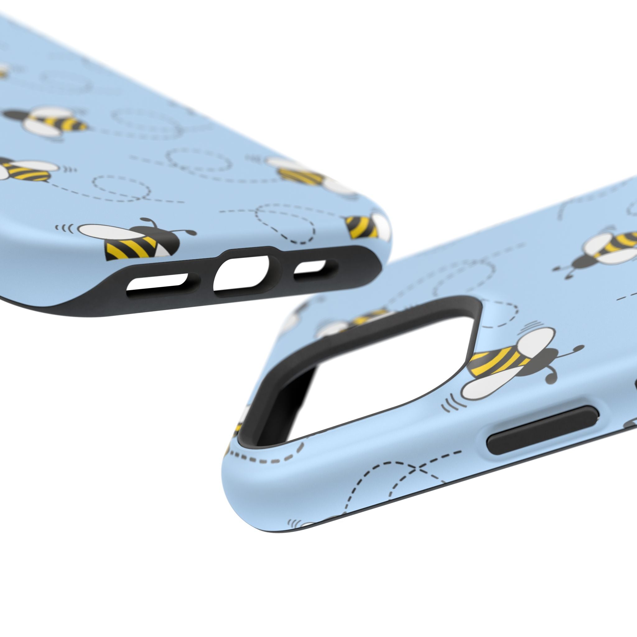 Phone Case | Sky Blue Bee Pattern Magnetic Impact-Resistant Phone Case