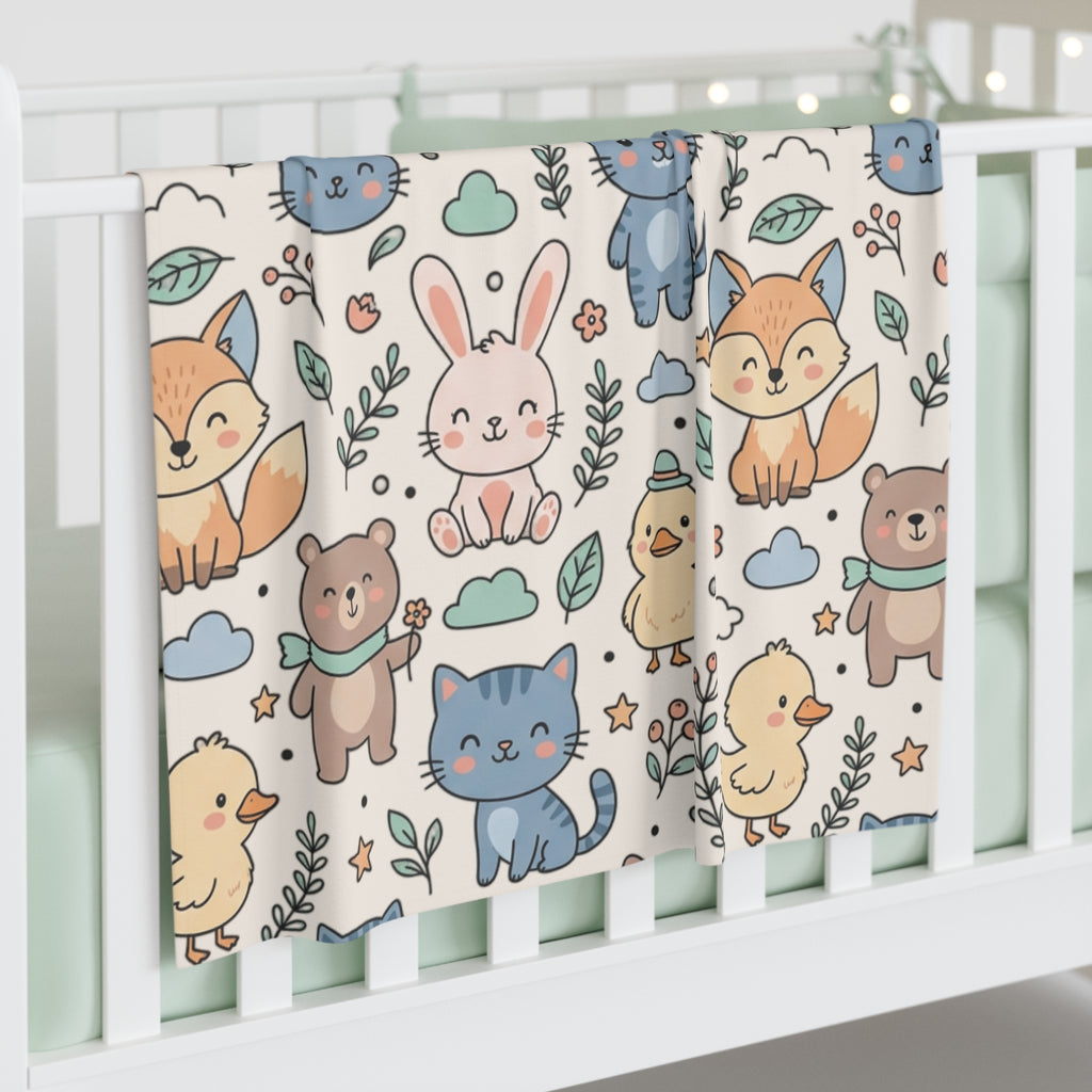 Baby Swaddle Blanket | Woodland Friends Nursery Wrap