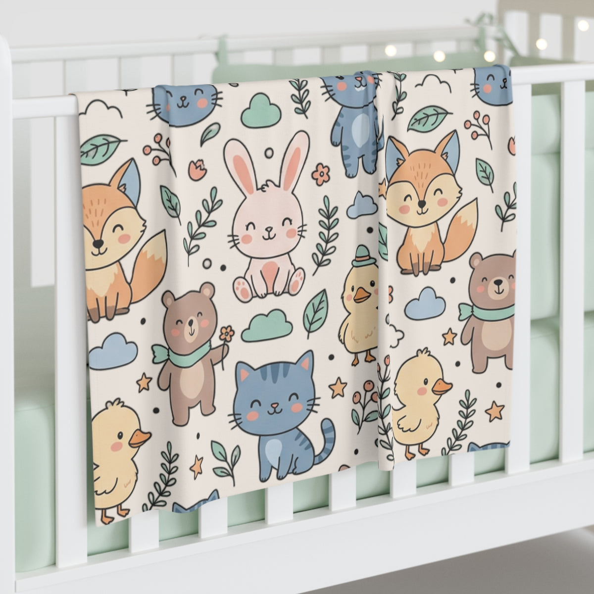 Baby Swaddle Blanket | Woodland Friends Nursery Wrap