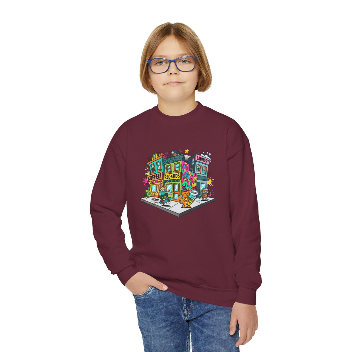 Colorful City Life Crewneck Sweatshirt