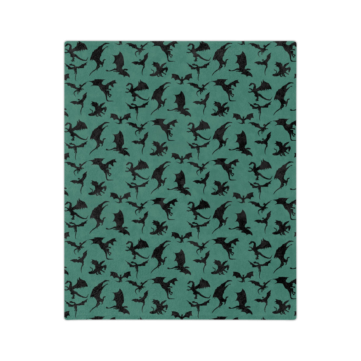 Deep Evergreen Dragons Velveteen Microfiber Throw