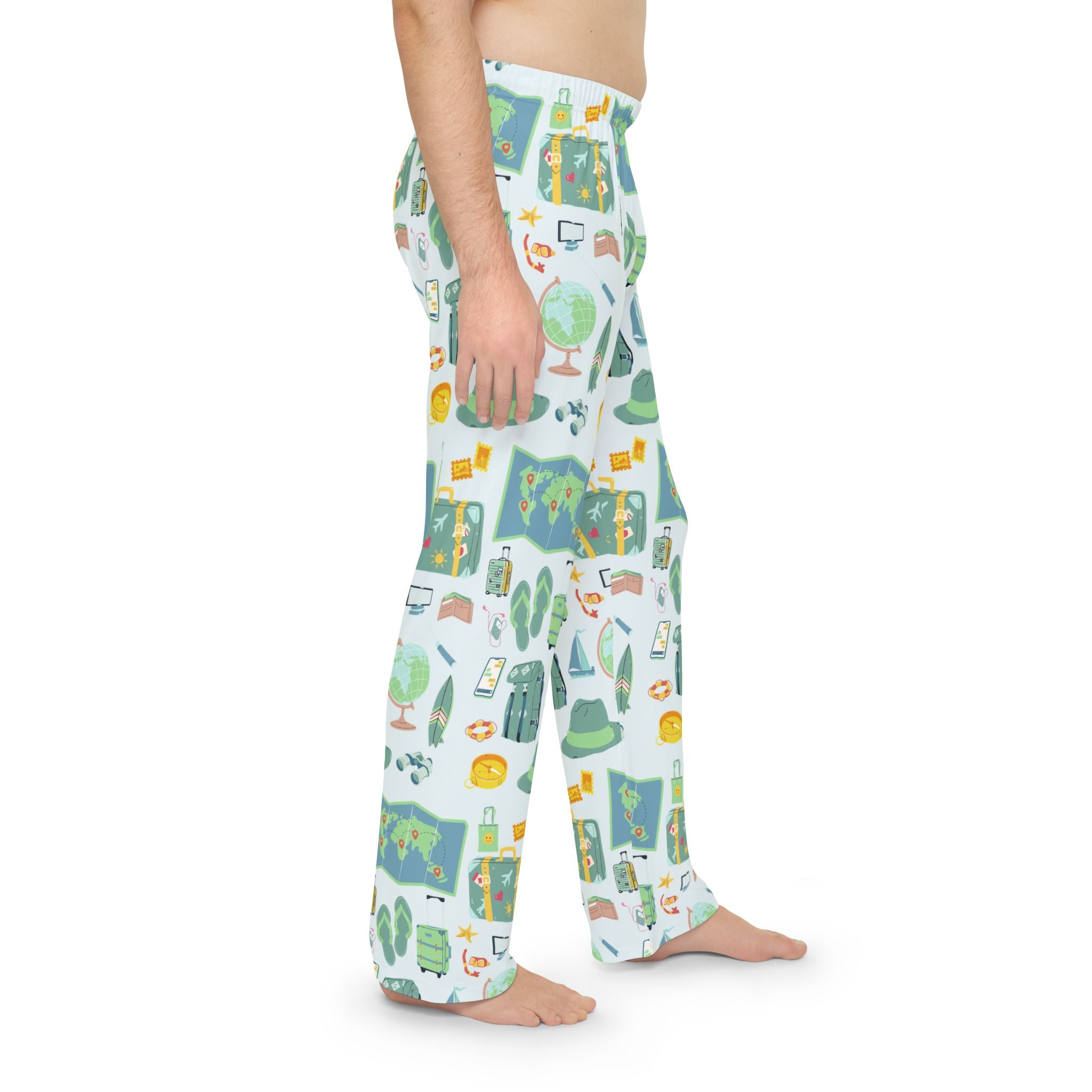 Pajama Pants | Men’s Cozy Travel Print Lounge Sleepwear