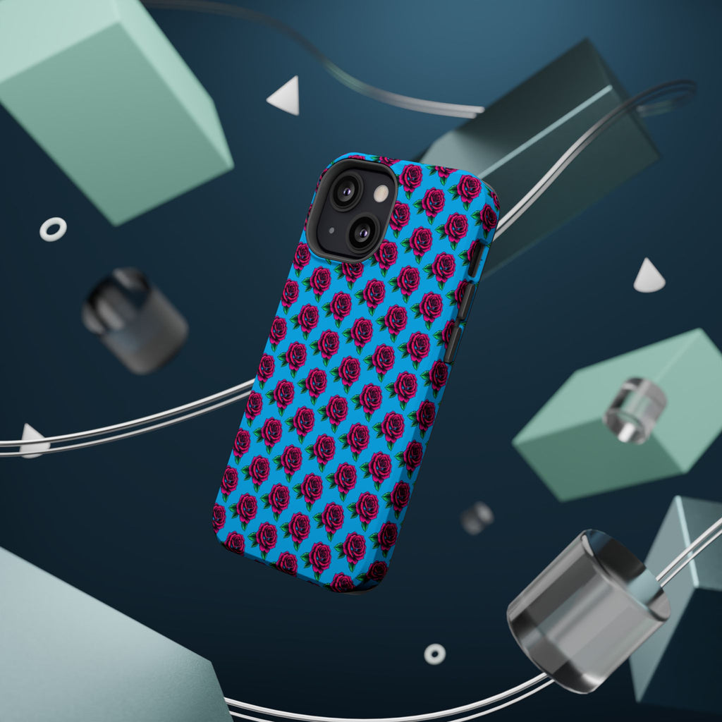Phone Cases | Bright Rose Pattern Magnetic Impact-Resistant Case