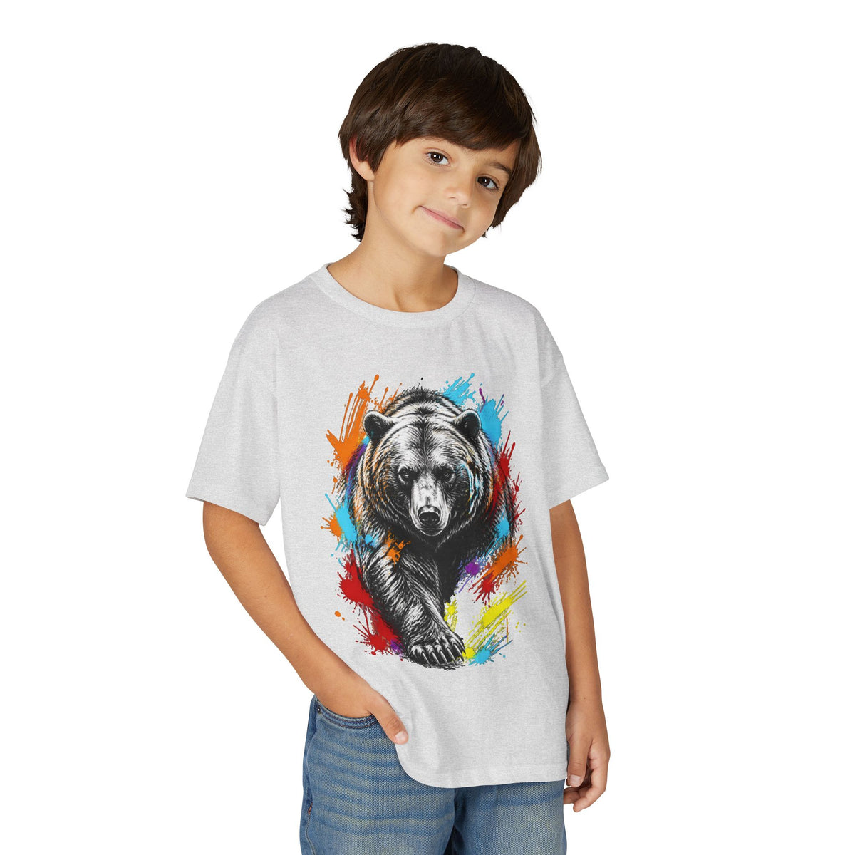 Color Splash Kodiak Bear T-Shirt for Children