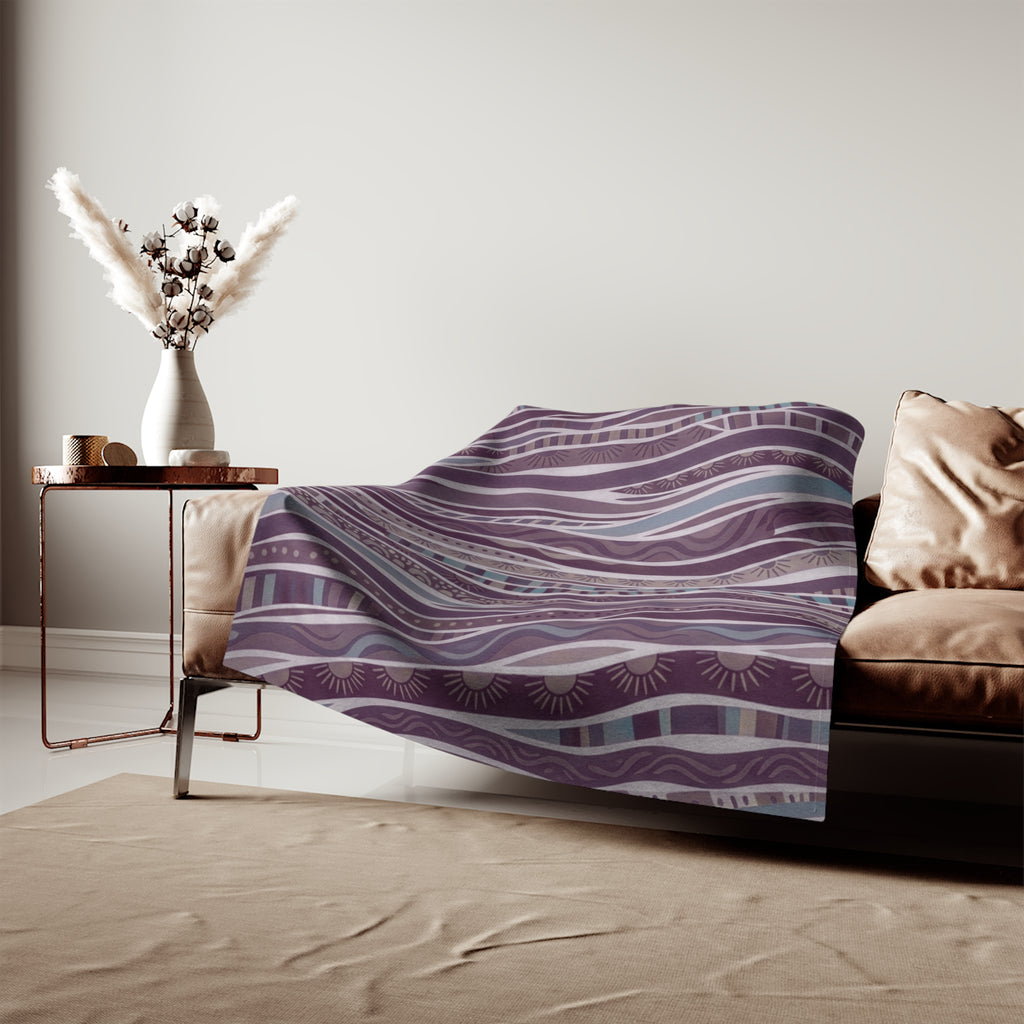 Purple Boho Waves Sweatshirt Blanket