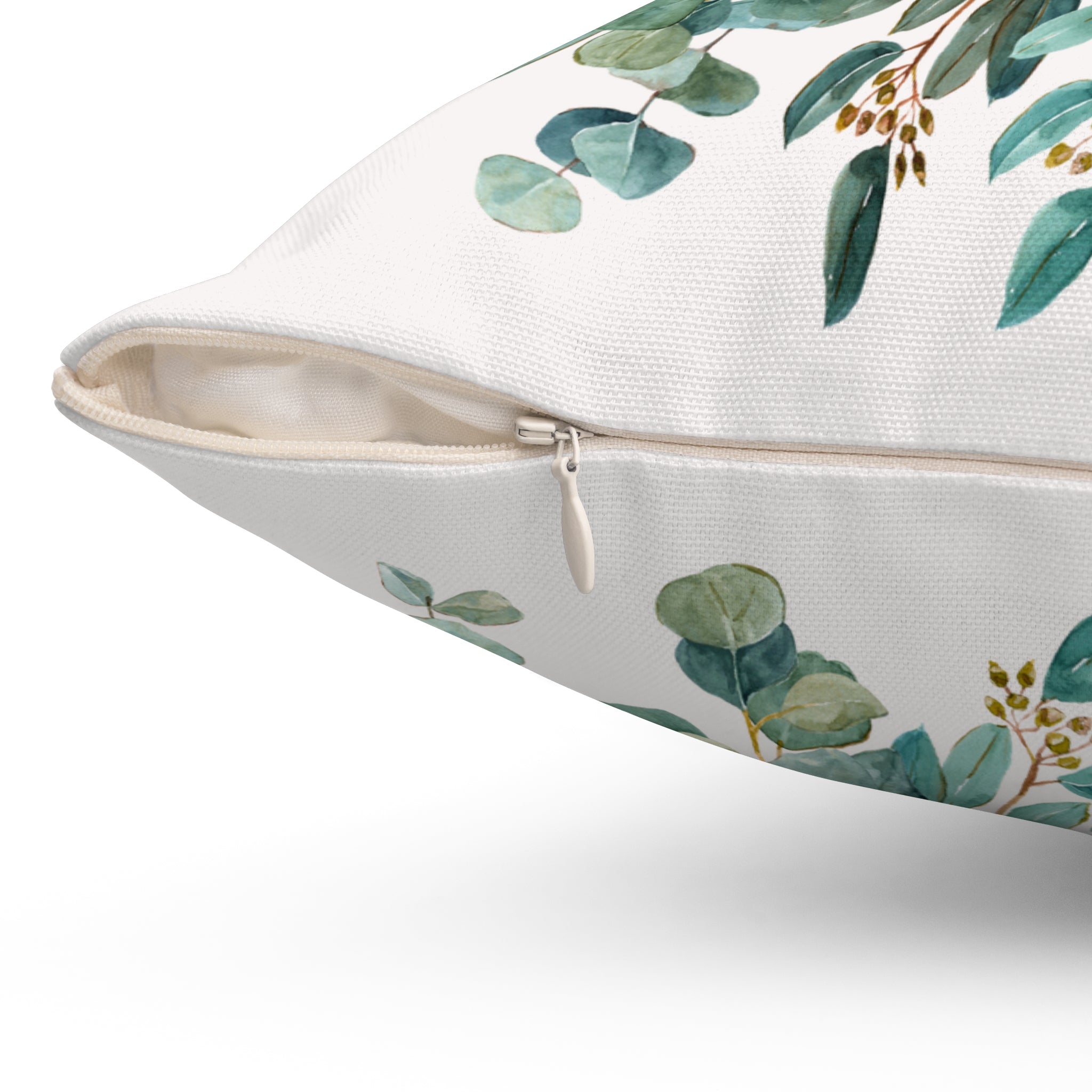Throw Pillow | Customizable Monogram Botanical Wreath Square Pillow