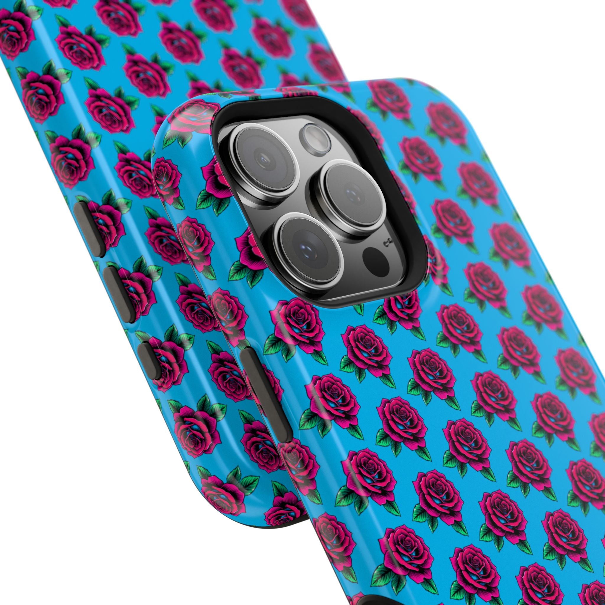 Phone Cases | Bright Rose Pattern Magnetic Impact-Resistant Case