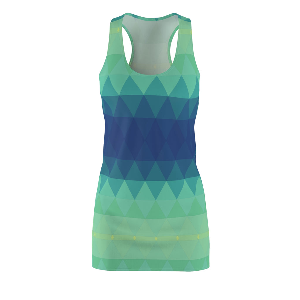 Women's Racerback Dress | Geometric Teal Dress
