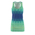 Women's Racerback Dress | Geometric Teal Dress