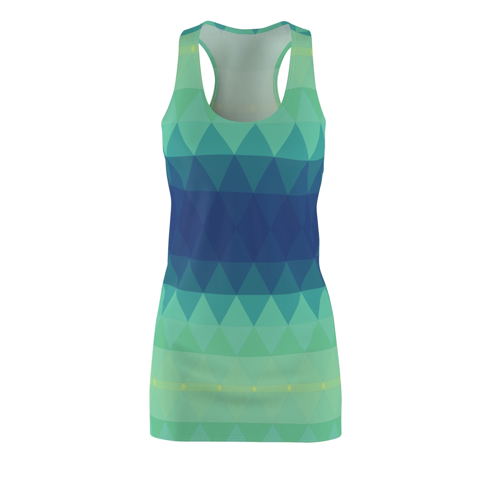 Women's Racerback Dress | Geometric Teal Dress
