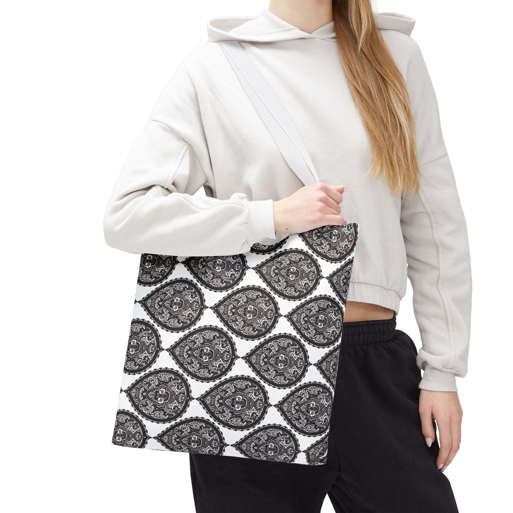 Tote Bag | Black & White Paisley Pattern