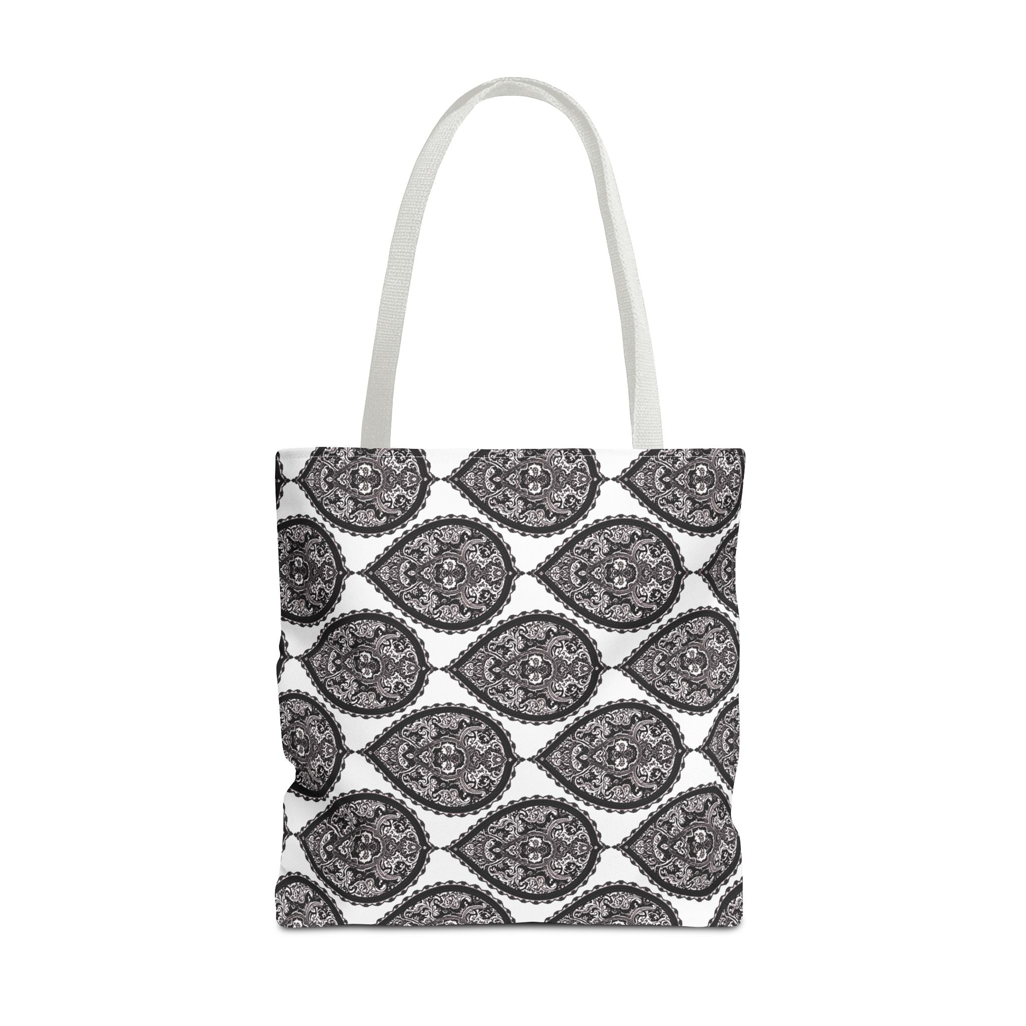 Tote Bag | Black & White Paisley Pattern