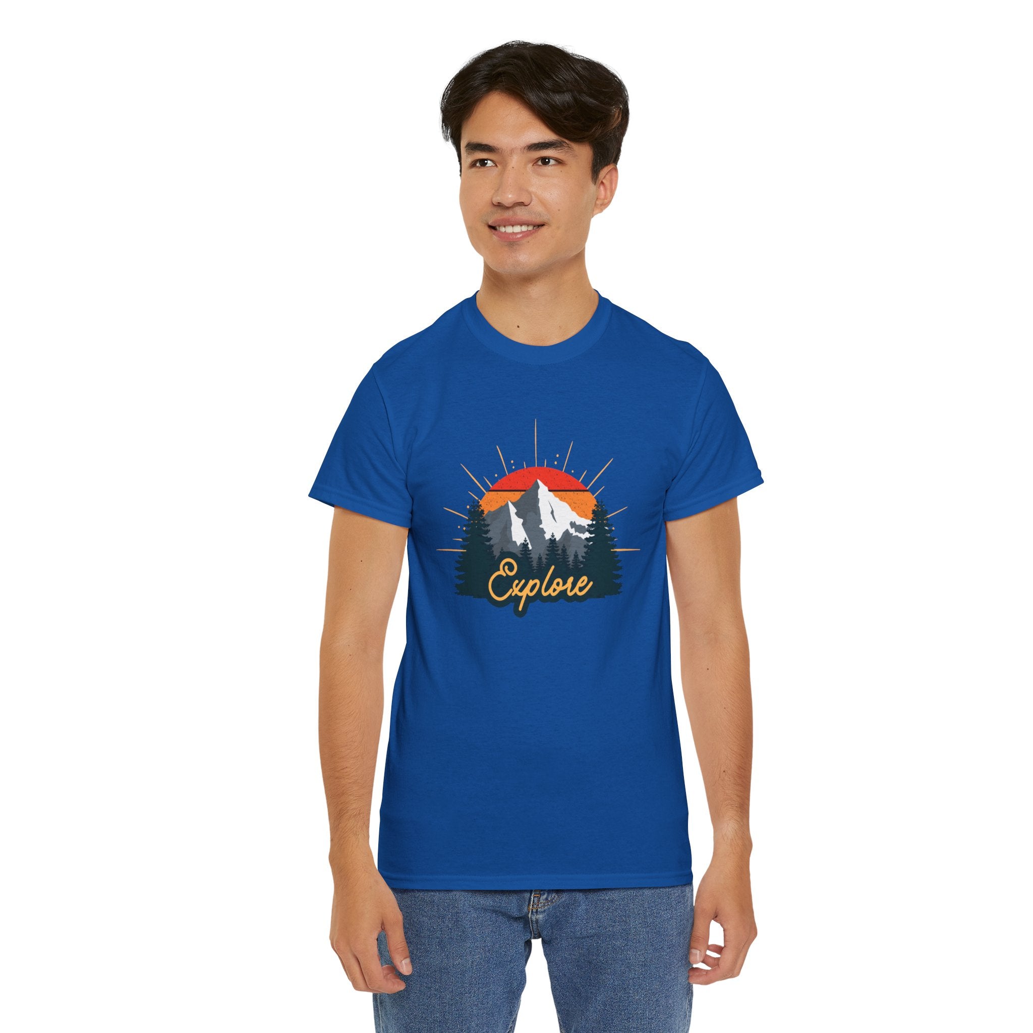 T-Shirt | Vintage Sunset 'Explore' Outdoor Adventure Shirt