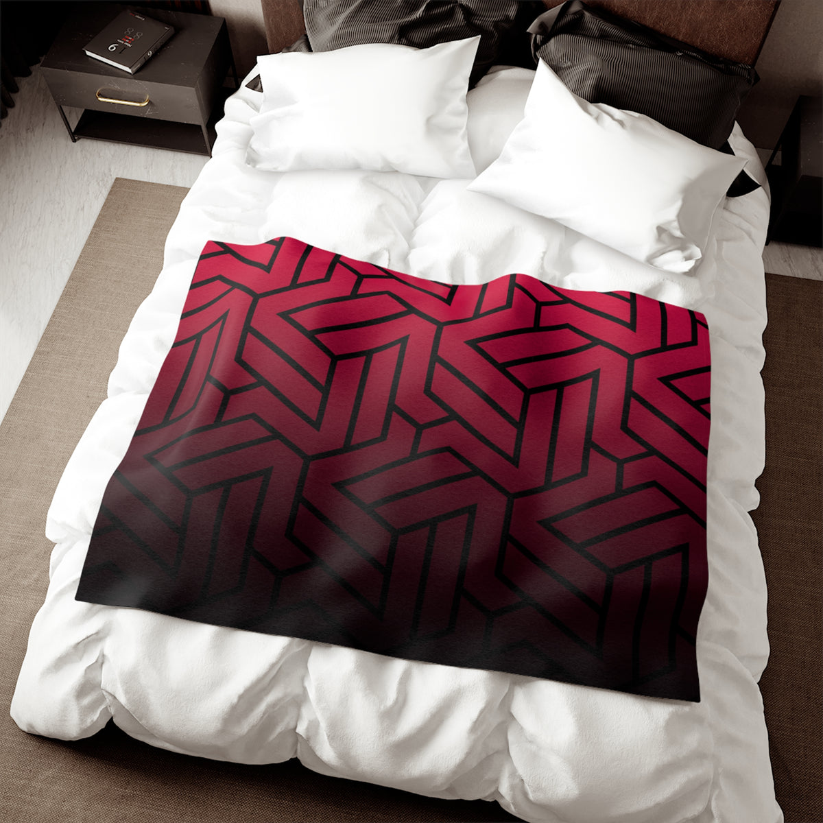 Fade to Black Geometric Sweatshirt Blanket