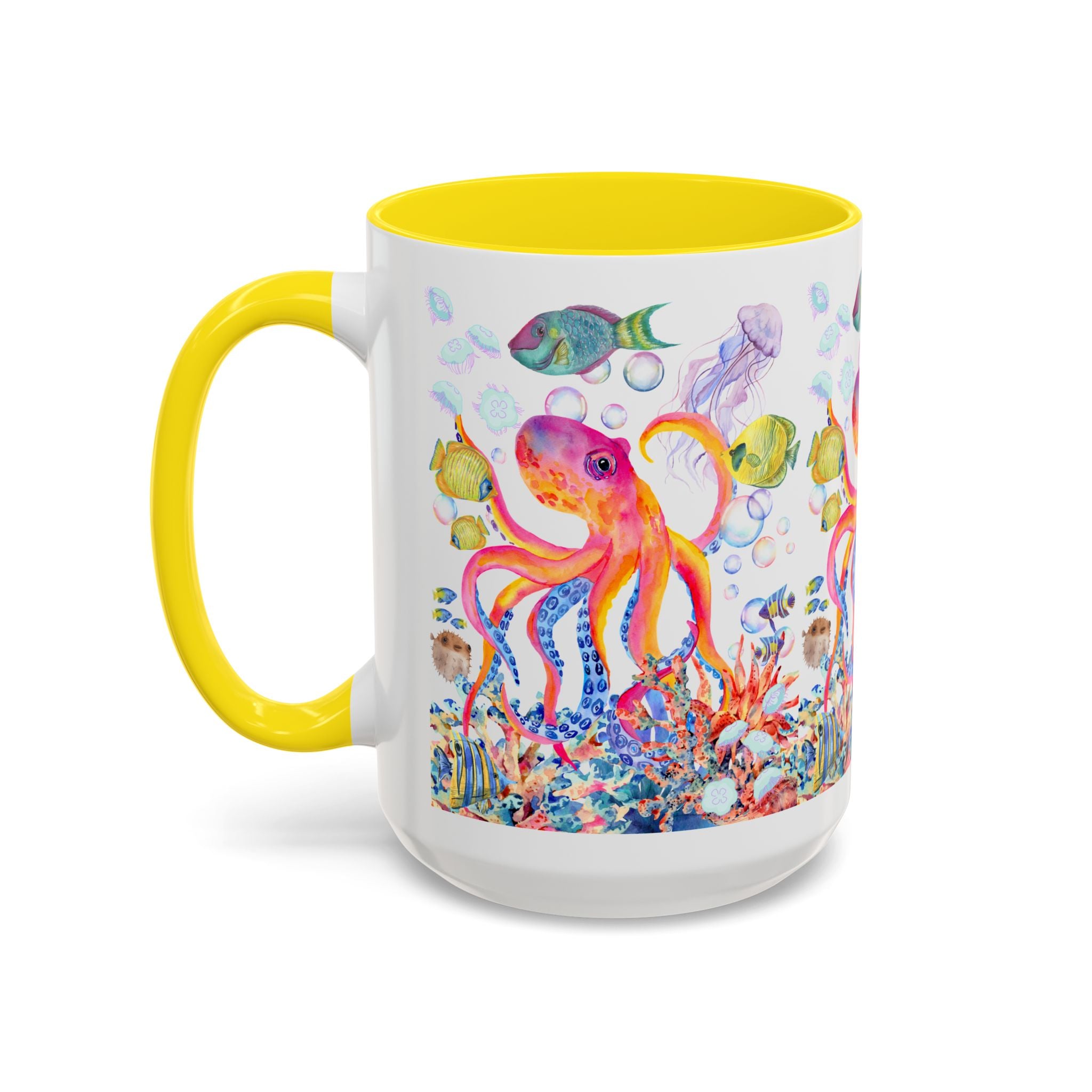 Coffee Mug | Colorful Octopus Accent Mug 11/15oz