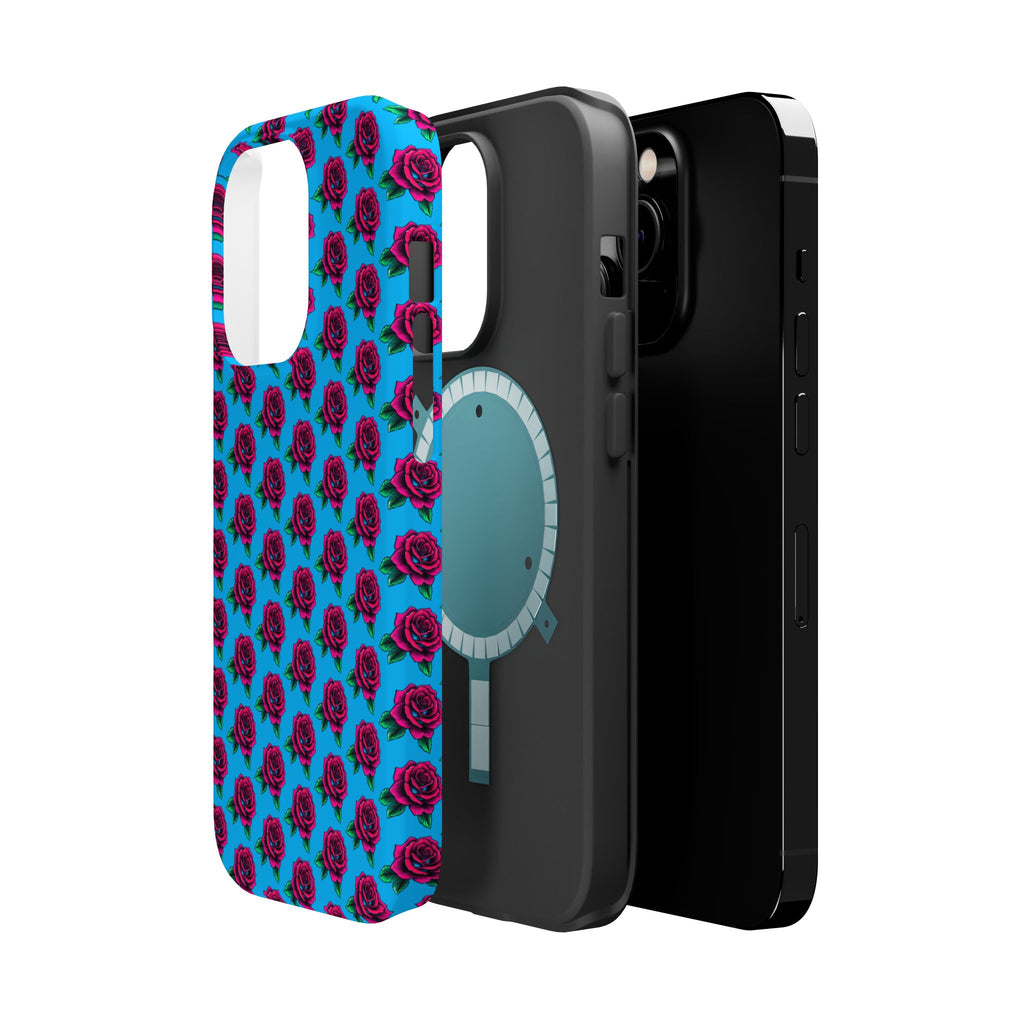 Phone Cases | Bright Rose Pattern Magnetic Impact-Resistant Case