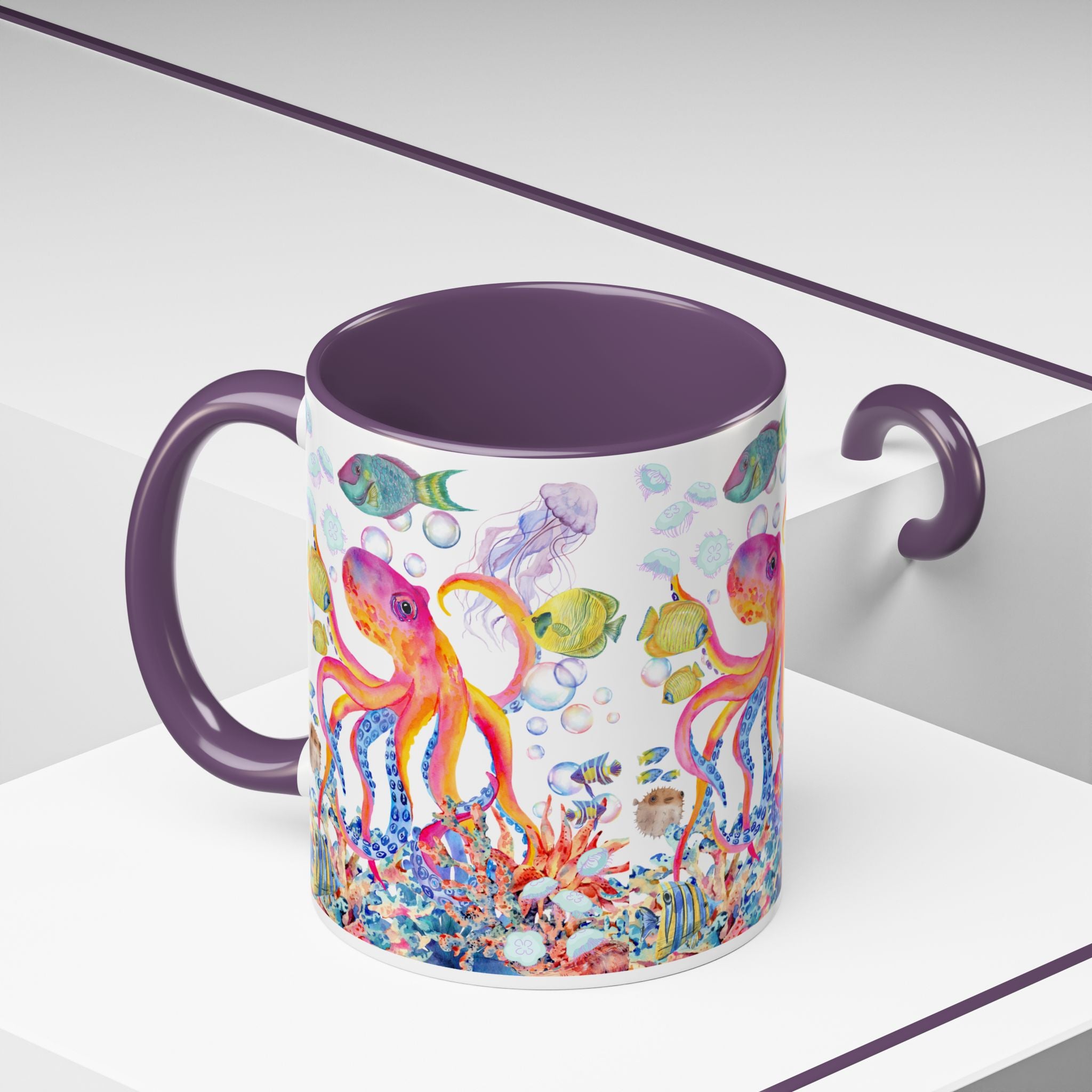 Coffee Mug | Colorful Octopus Accent Mug 11/15oz