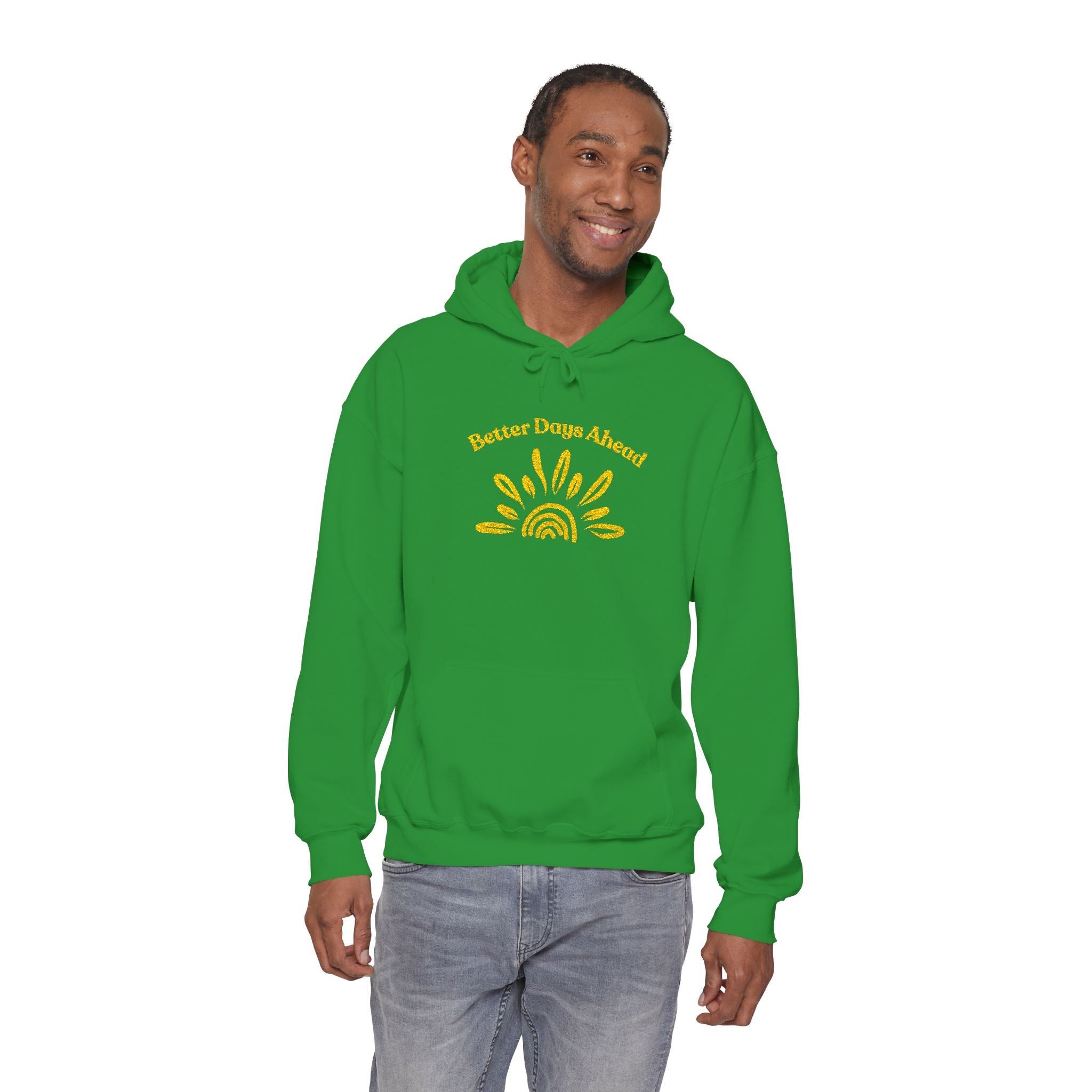 Hoodie | ‘Better Days Ahead’ Above a Sunrise  Embroidered Graphic