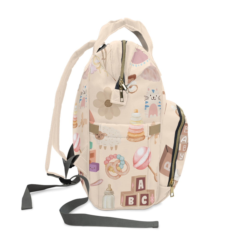 Diaper Backpack | Cute Pastel Nursery Print Multifunctional Diaper Bag