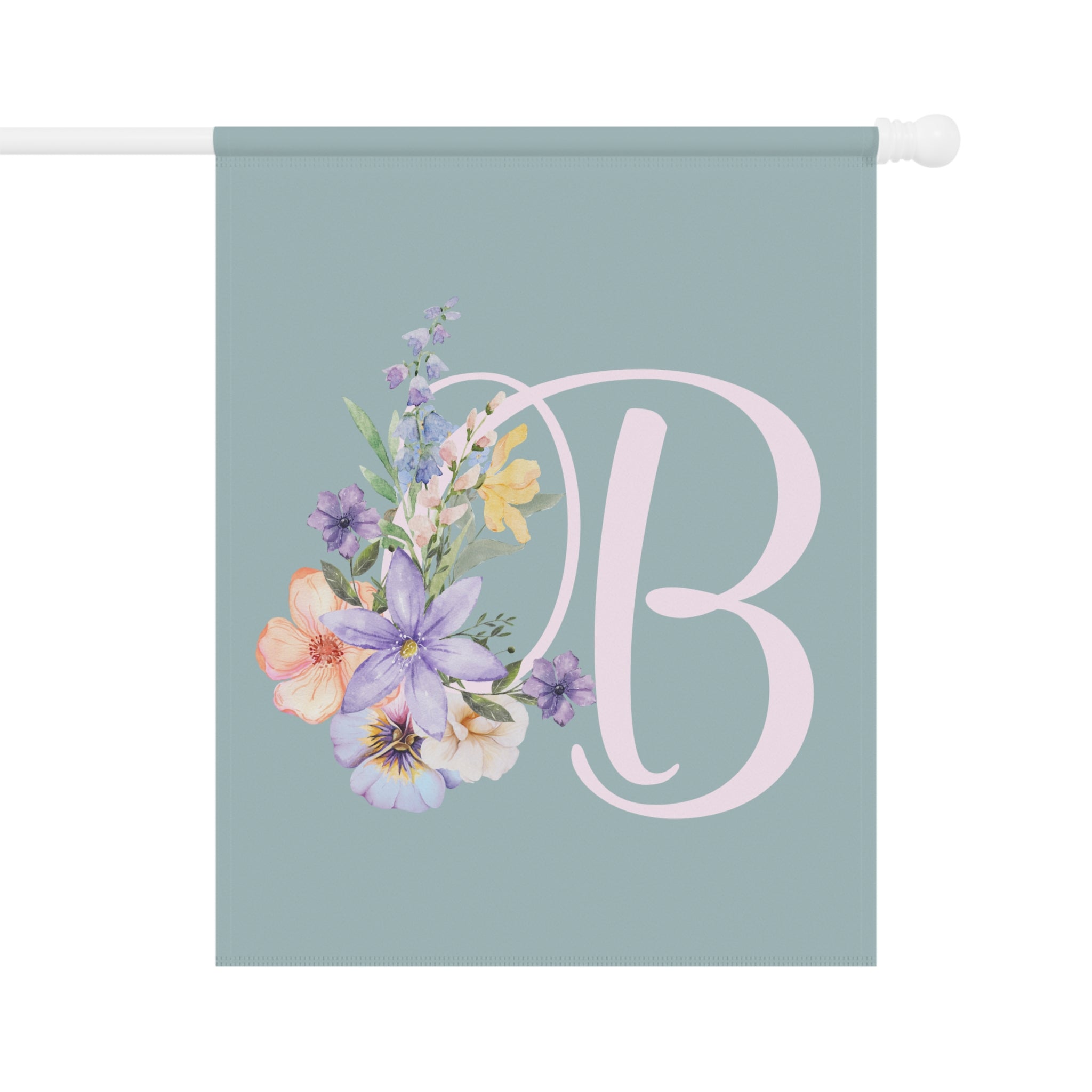 Home & Garden Banner | 'B' Monogram Pastel Garden Flag