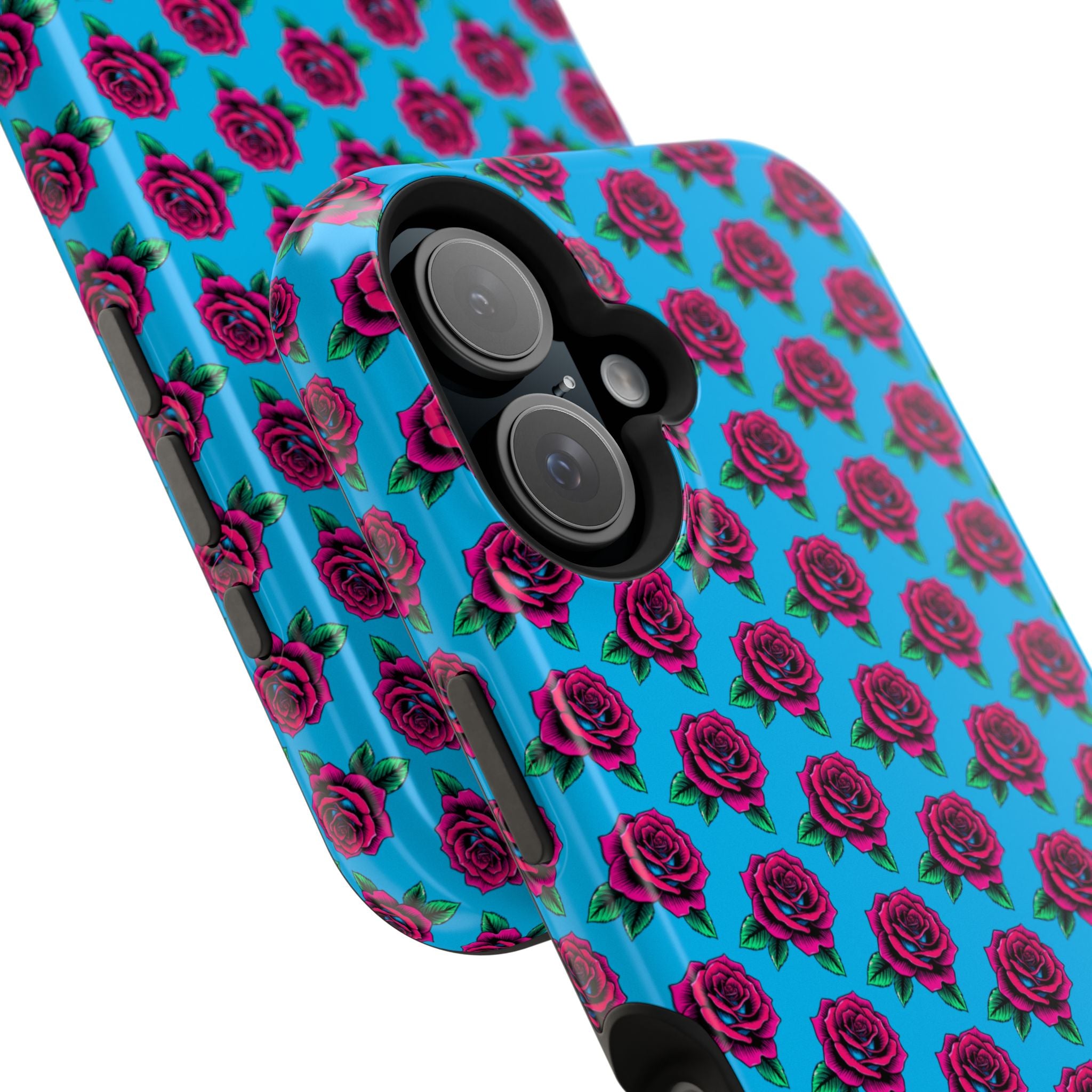 Phone Cases | Bright Rose Pattern Magnetic Impact-Resistant Case