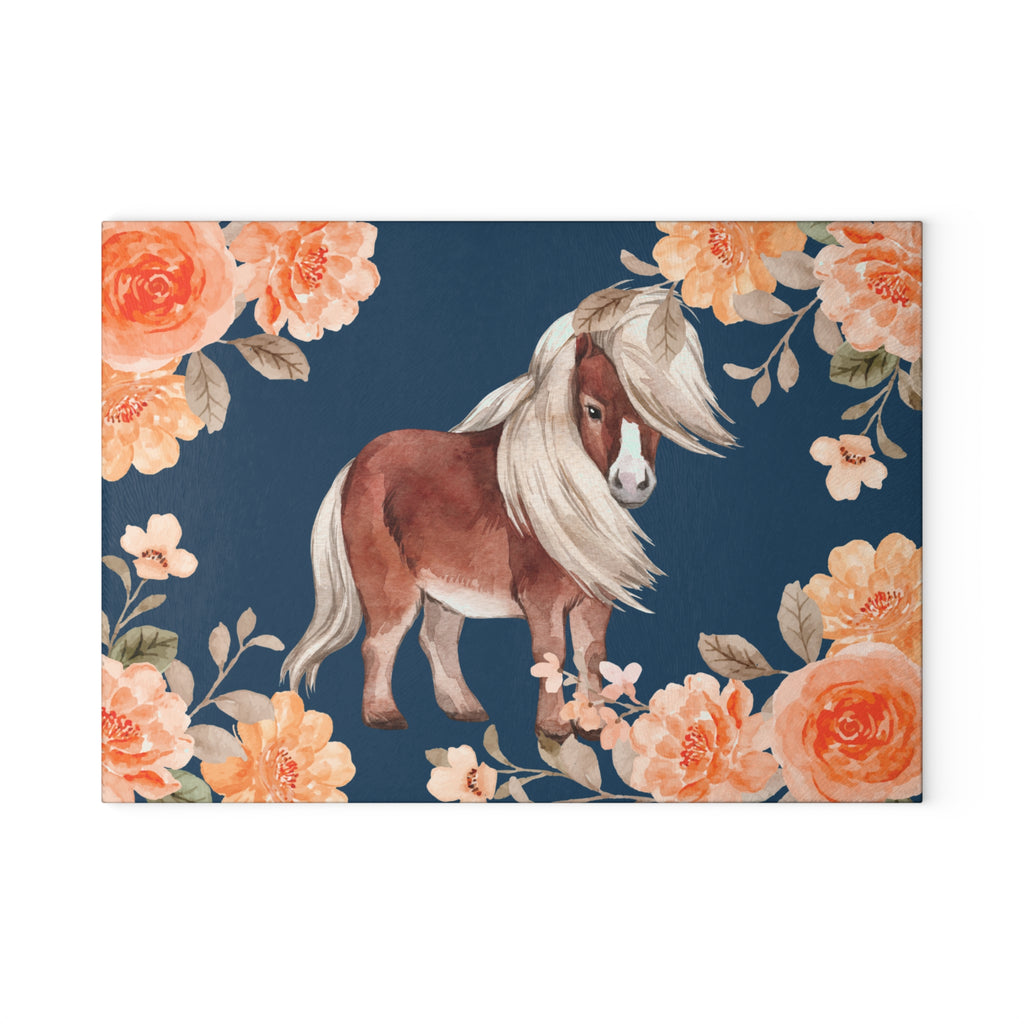 Glass Cutting Board | Floral Pony Kitchen Chopping Board