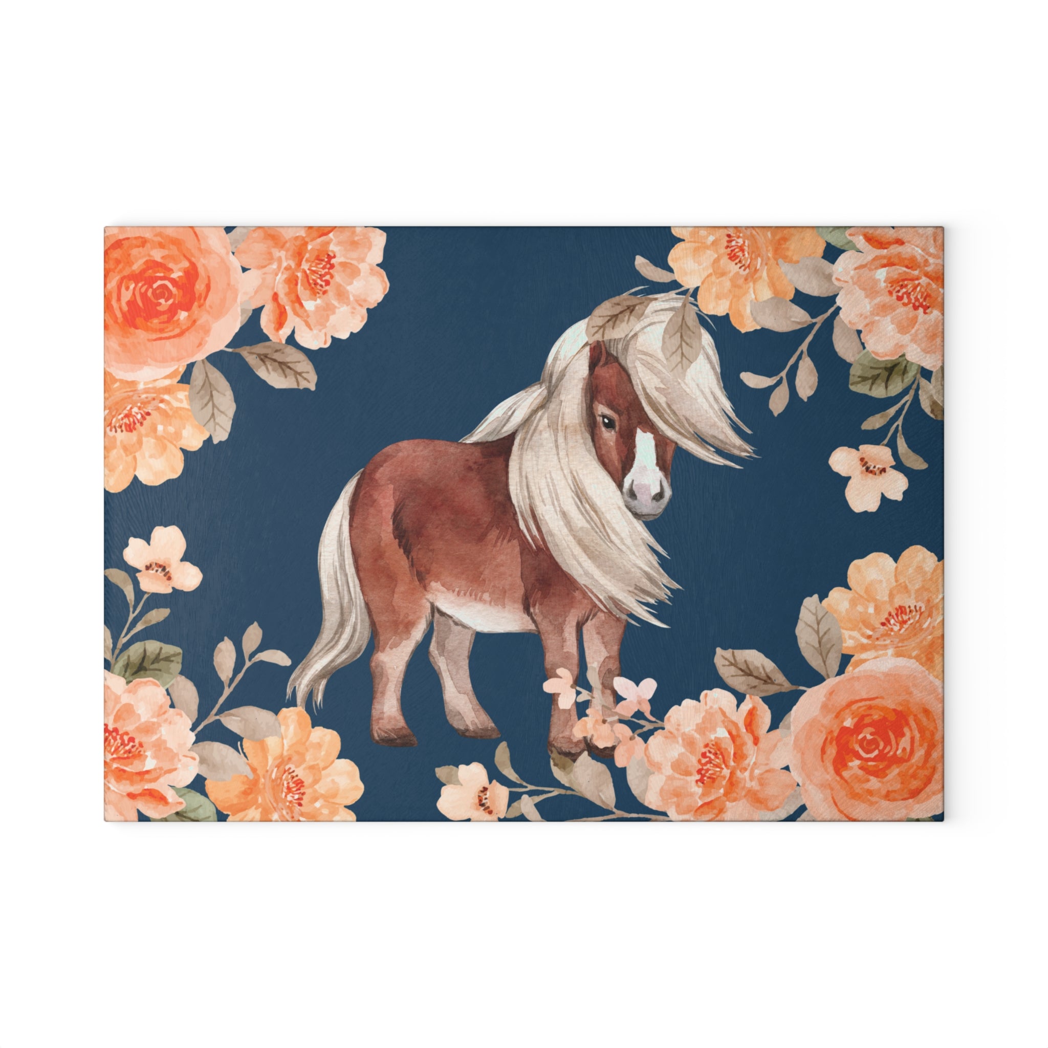 Glass Cutting Board | Floral Pony Kitchen Chopping Board