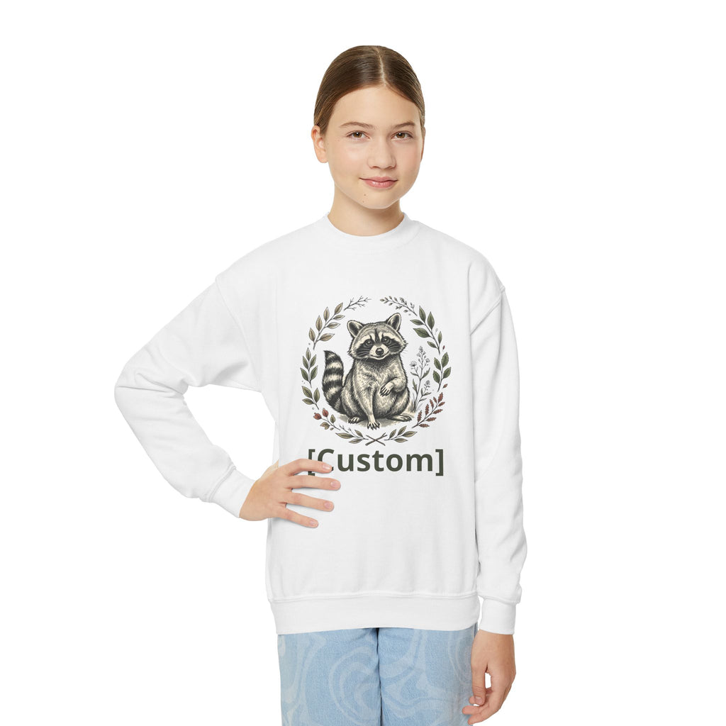 Customizable Sweatshirt with Cute Raccoon Graphic