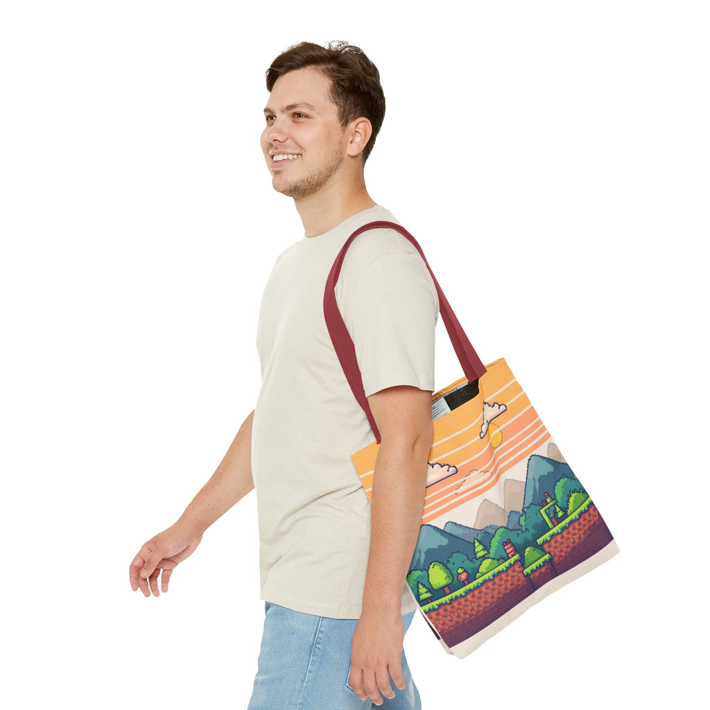 Tote Bag | Pixel Sunset Mountain Gamer Tote
