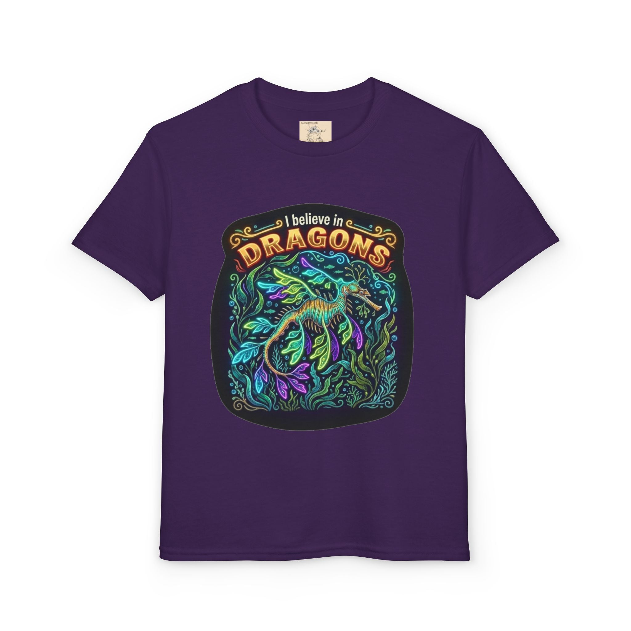 T-Shirt | 'I Believe in Dragons' Colorful Dragon Graphic Youth Tee