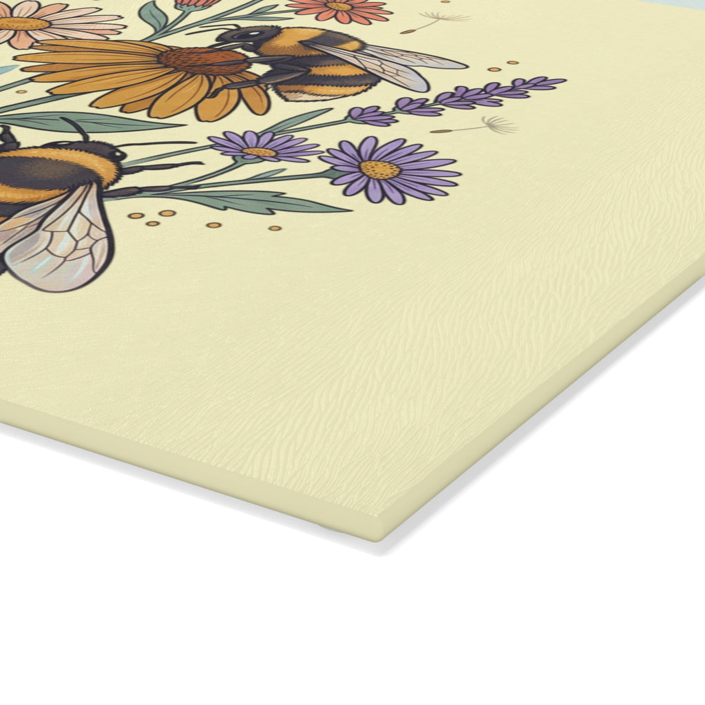 Glass Cutting Board | Bee and Wildflowers Kitchen Decor