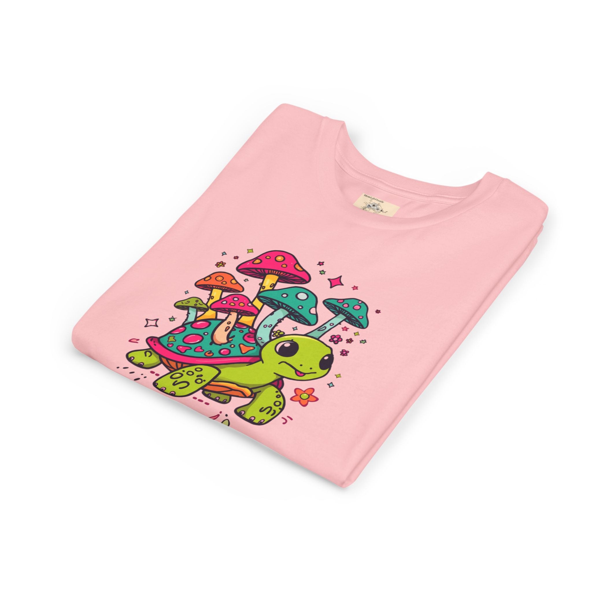 T-Shirt | Cute Turtle & Mushrooms Graphic Youth Tee – 'Print it your way'