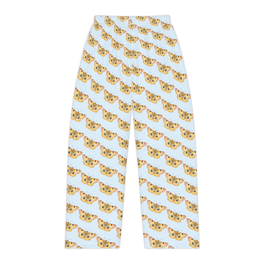Pajama Pants | Vintage Pastel Moths on Light Blue Women's Lounge Pants