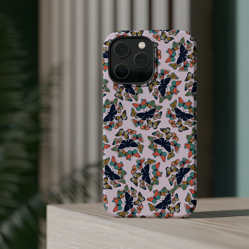 Phone Cases | Pastel Butterflies and Moths Pattern Magnetic Impact-Resistant Case