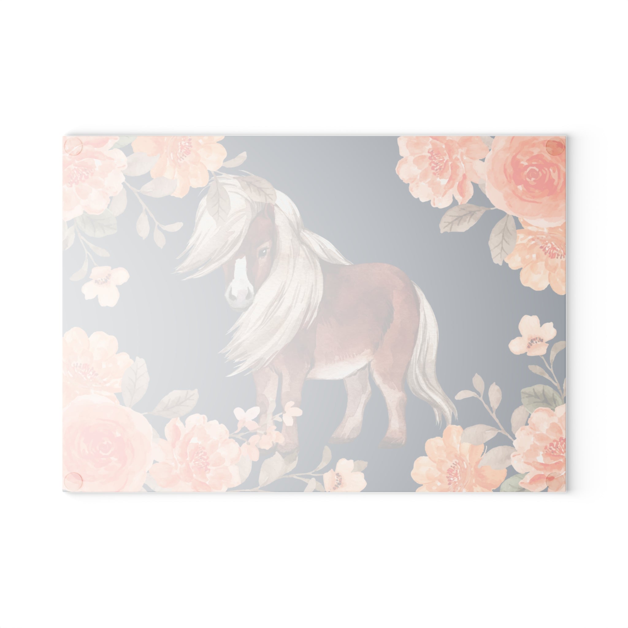 Glass Cutting Board | Floral Pony Kitchen Chopping Board