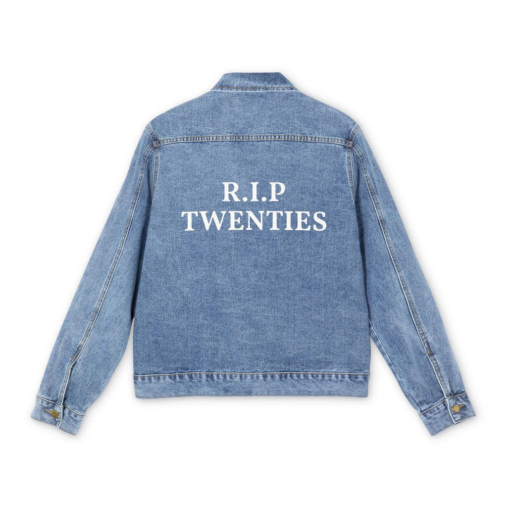 Men's Denim Jacket with Customizable White Script