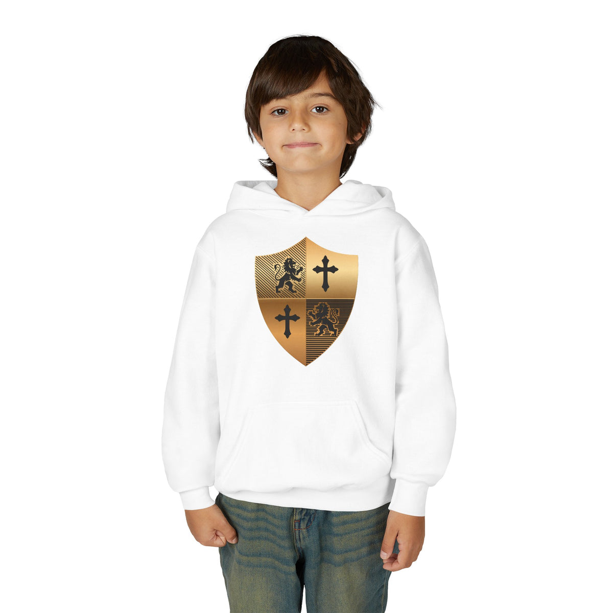 Gold Medieval Shield Crest Hoodie