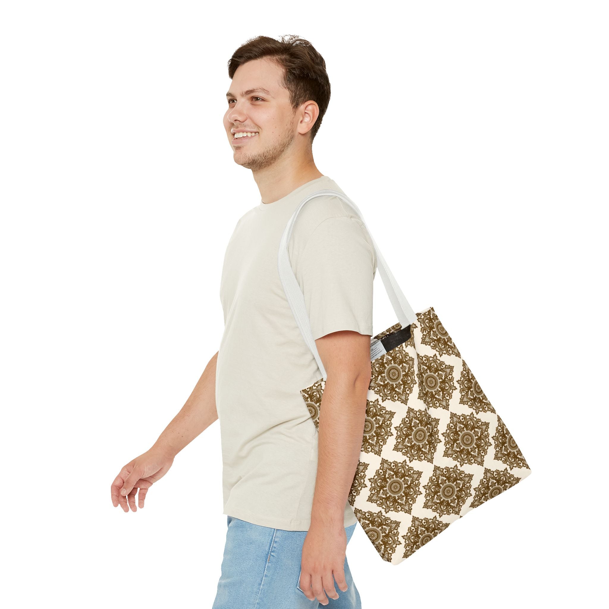 Tote Bag | Boho Gold Medallion Pattern