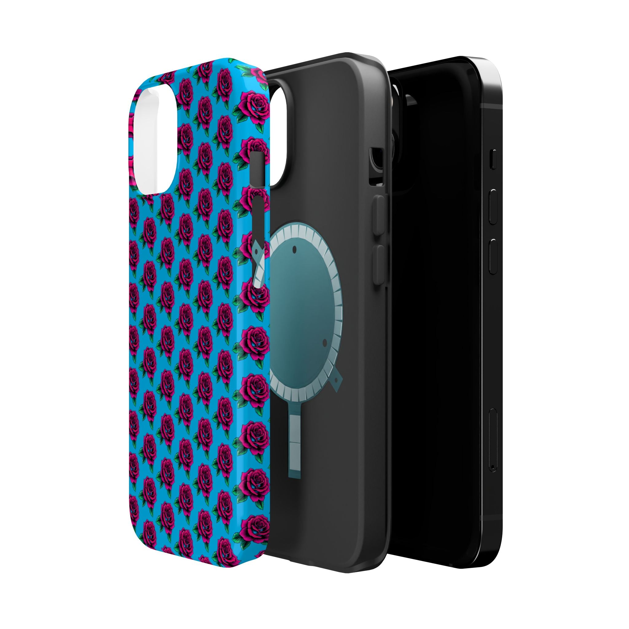 Phone Cases | Bright Rose Pattern Magnetic Impact-Resistant Case