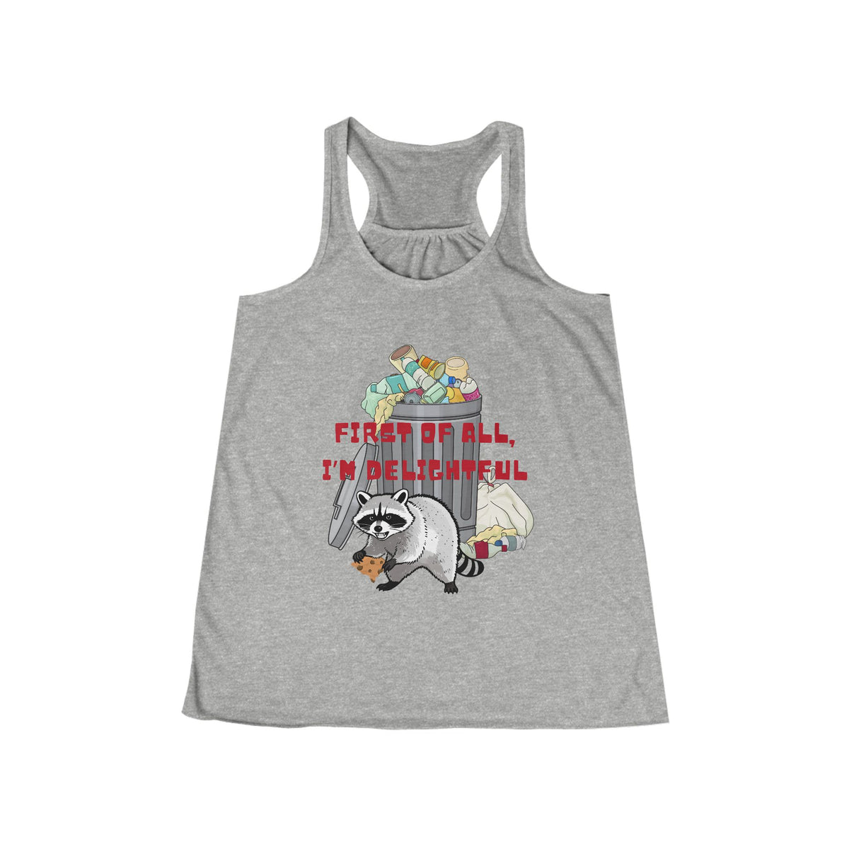 Raccoon Snack Attack Funny Graphic Racerback Tank Top