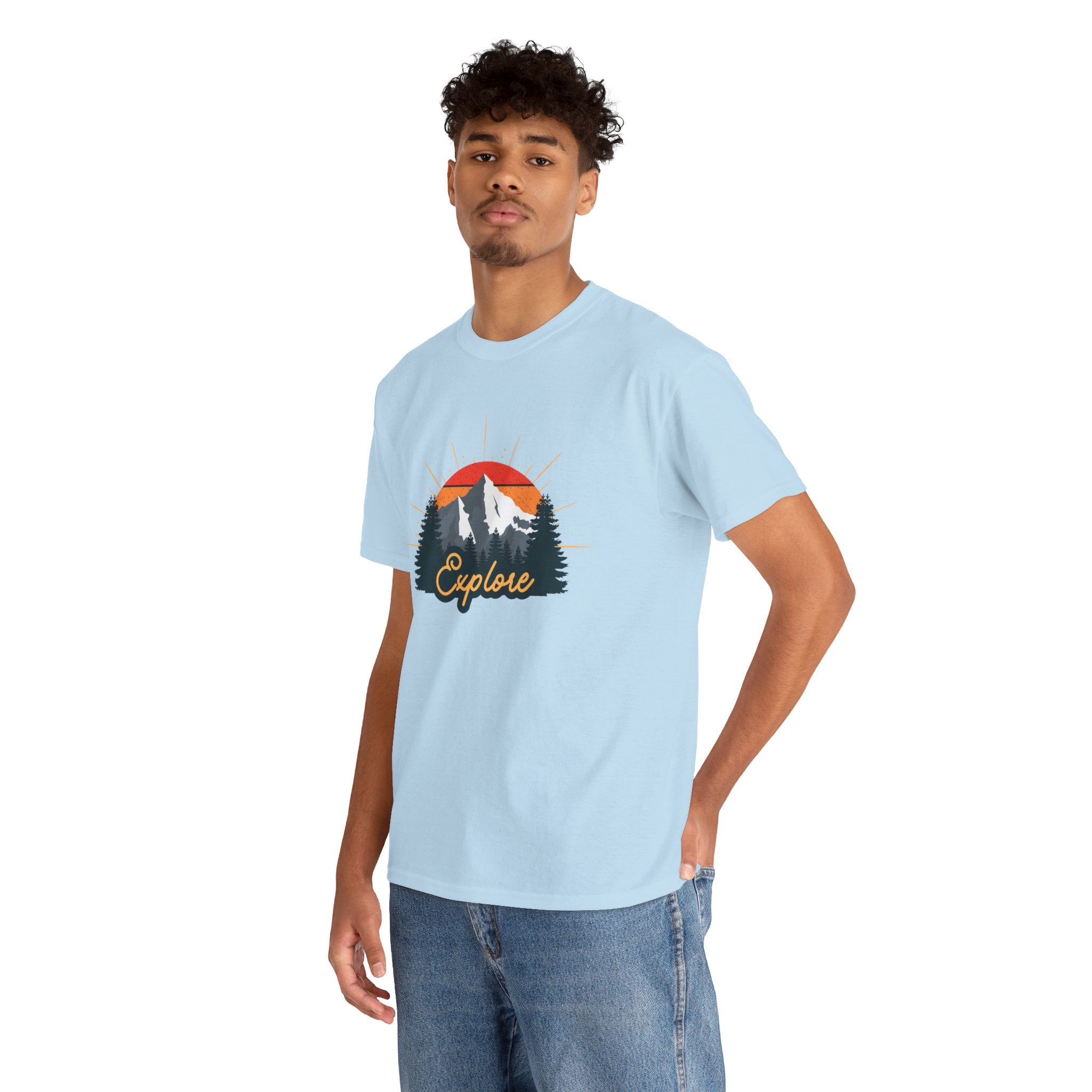 T-Shirt | Vintage Sunset 'Explore' Outdoor Adventure Shirt