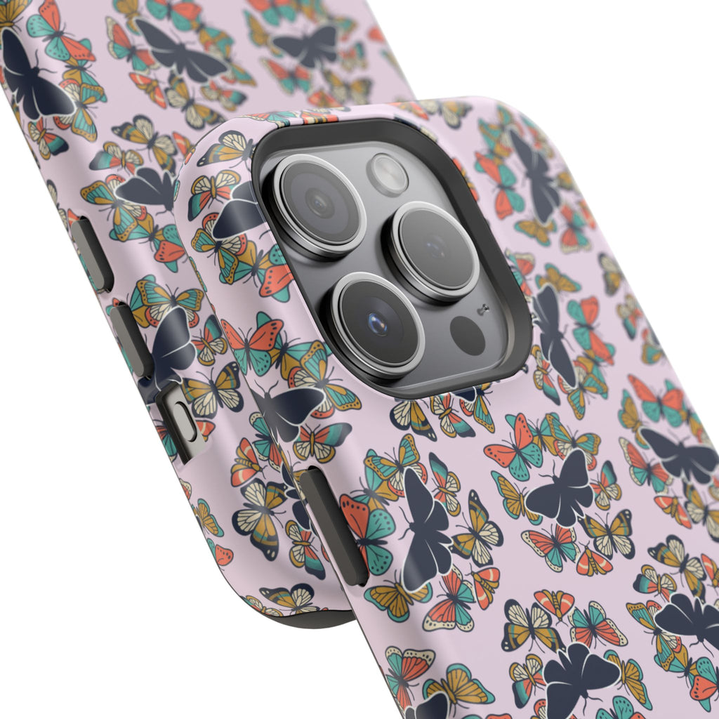 Phone Cases | Pastel Butterflies and Moths Pattern Magnetic Impact-Resistant Case
