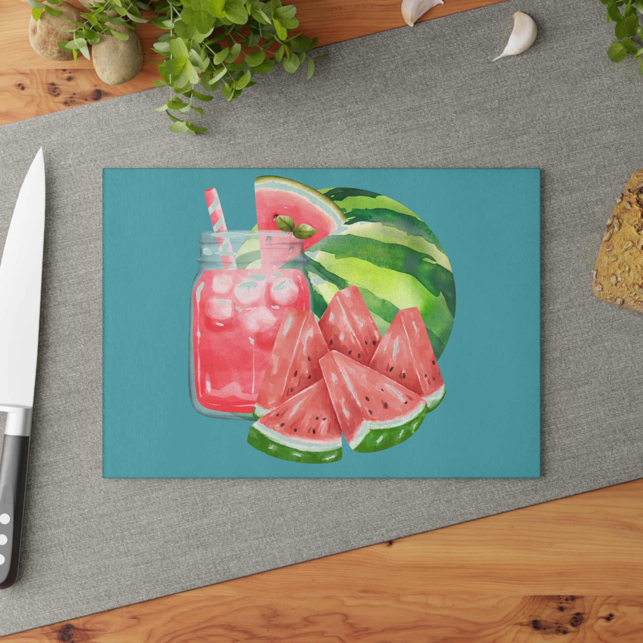 Glass Cutting Board | Watermelon Kitchen Decor