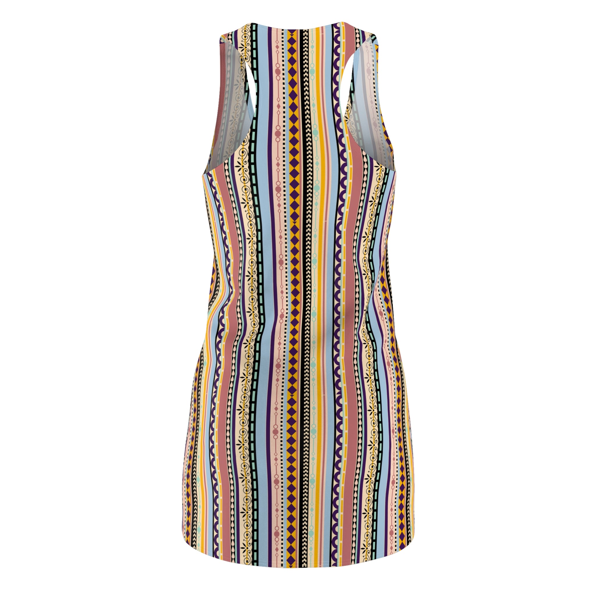 Women's Racerback Dress – Colorful Boho Stripe Sleeveless Summer Dress
