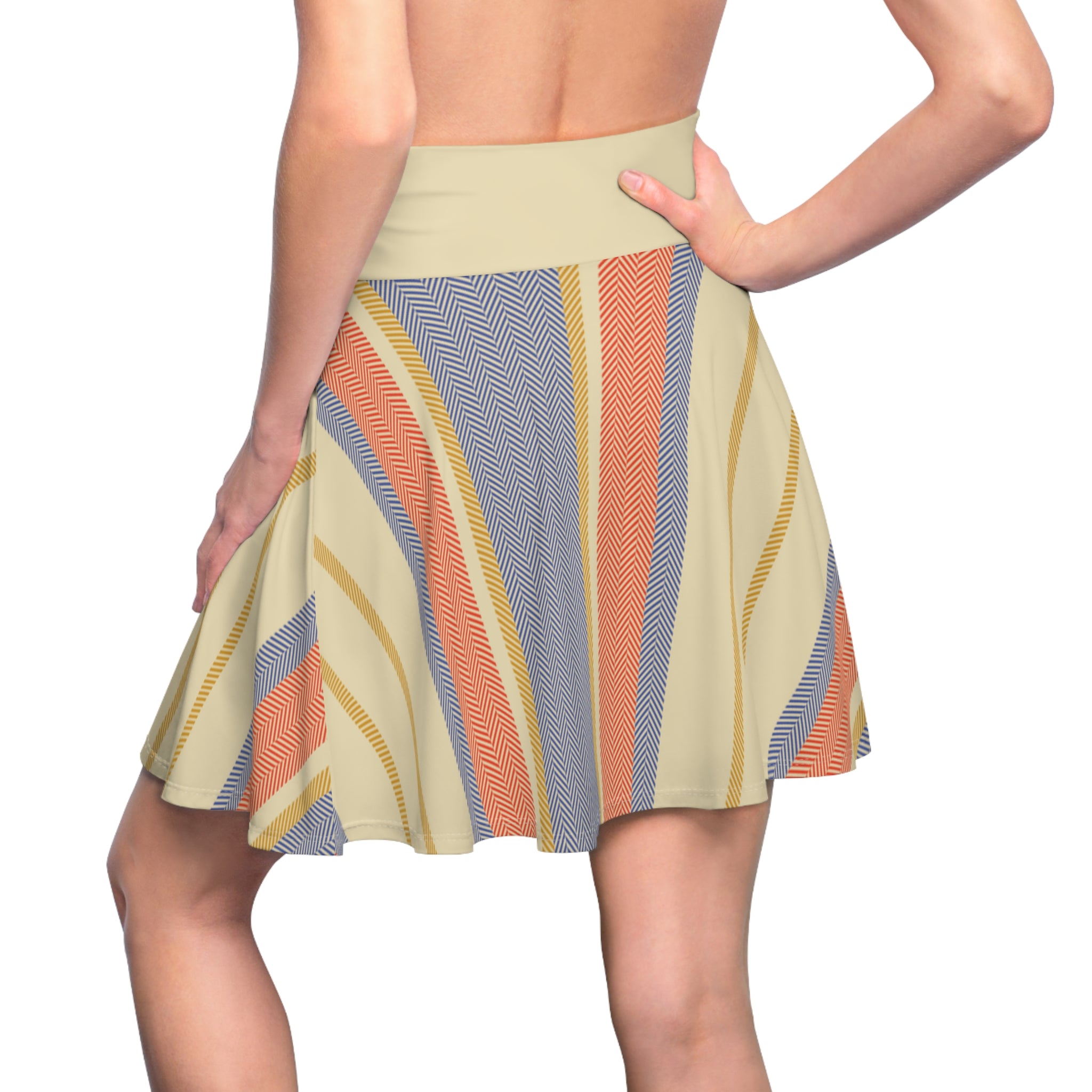 Women's Skater Skirt | Pastel Boho A-Line Striped Skirt