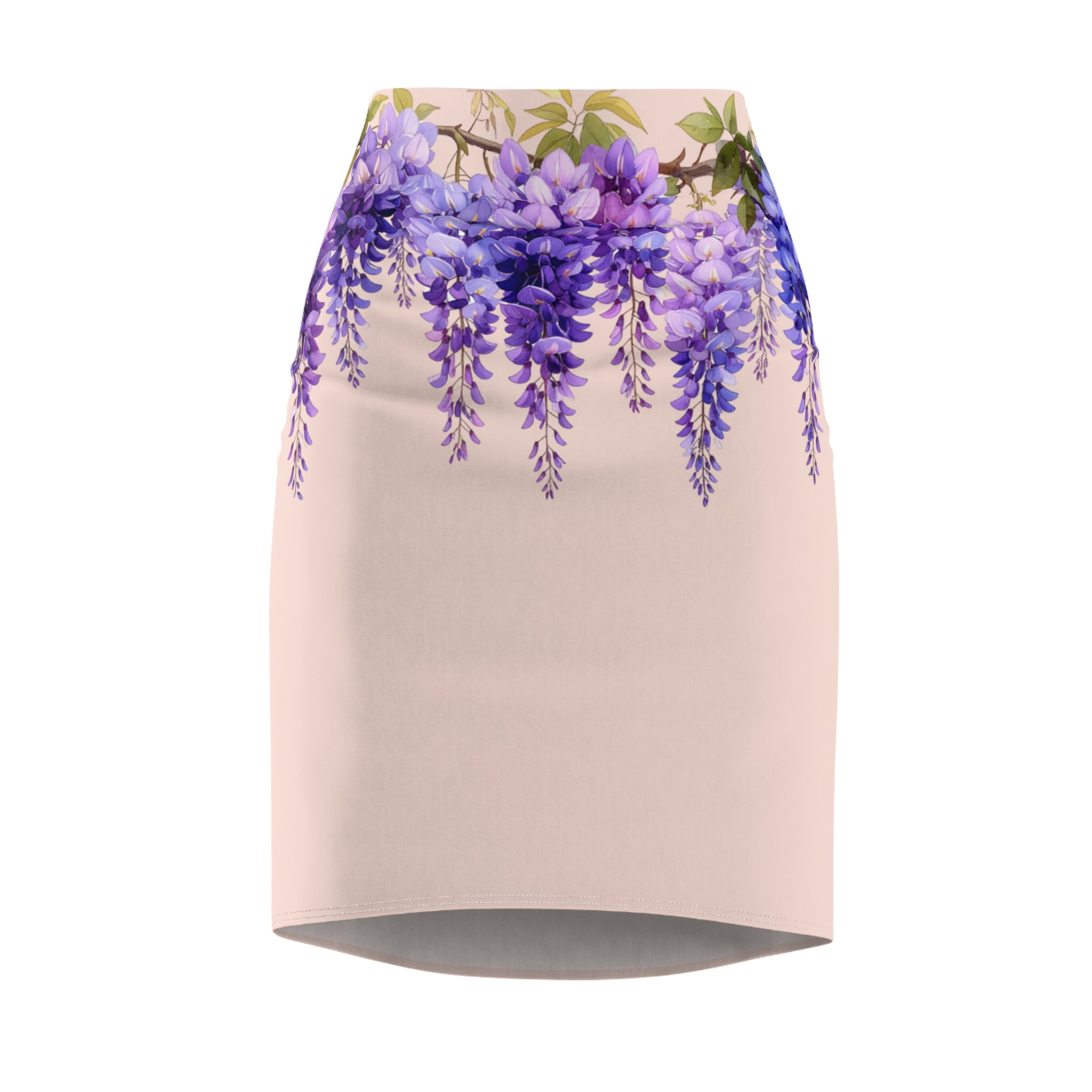 Women's Pencil Skirt | Wisteria Bloom Cascade Skirt