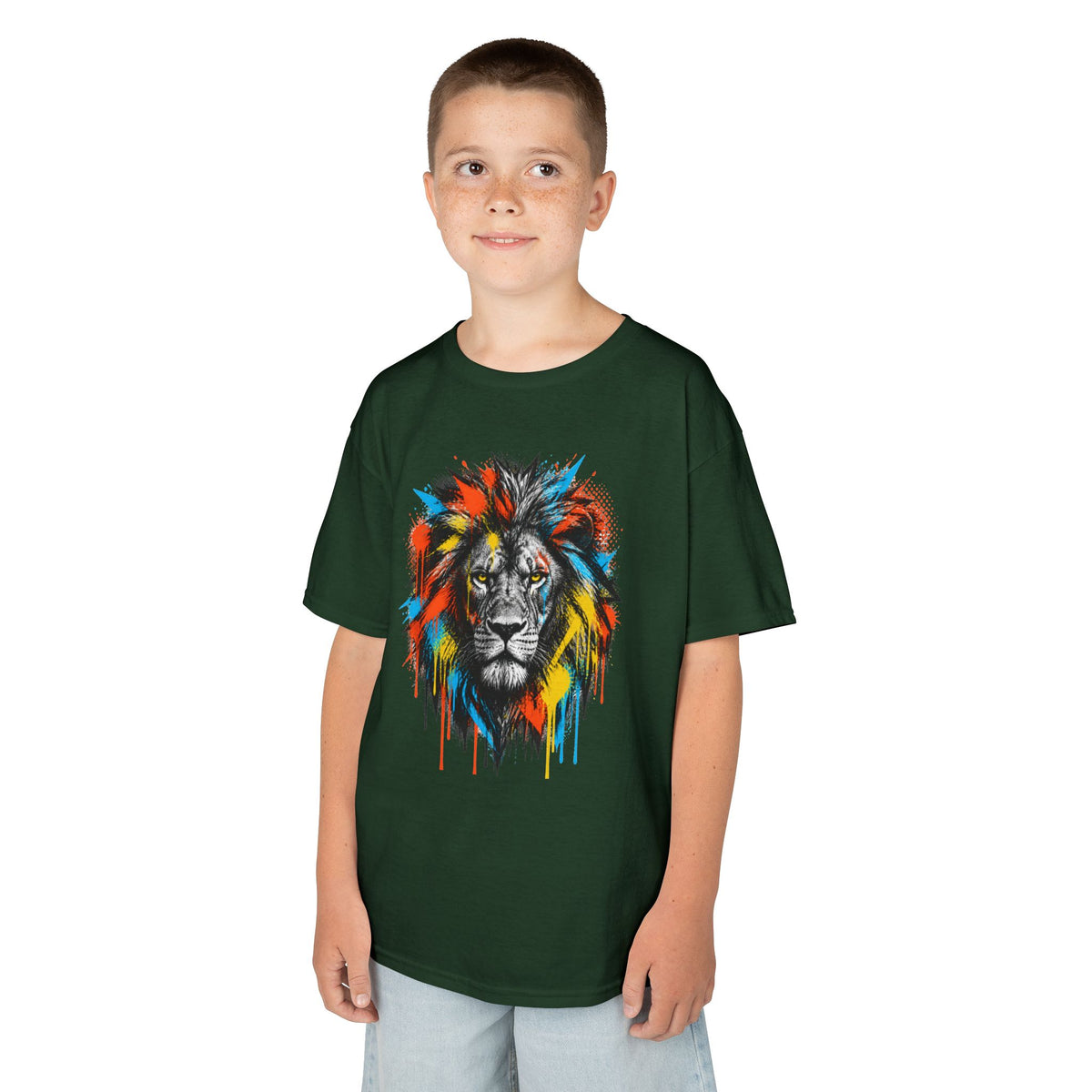 Lion Spirit Colorful Drip T-Shirt