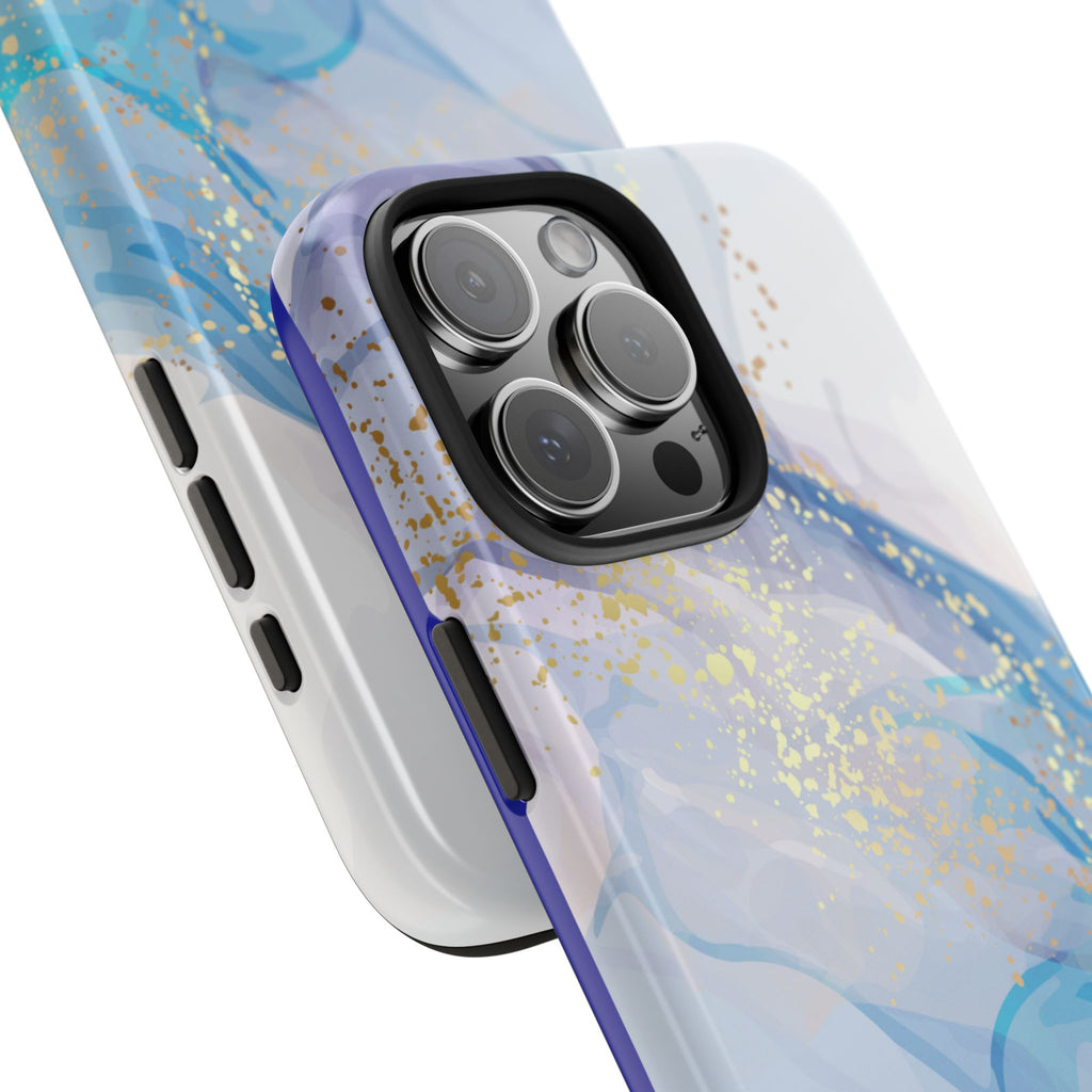 Phone Case | Gold Fleck Blue Marble Tough Protective Phone Cover