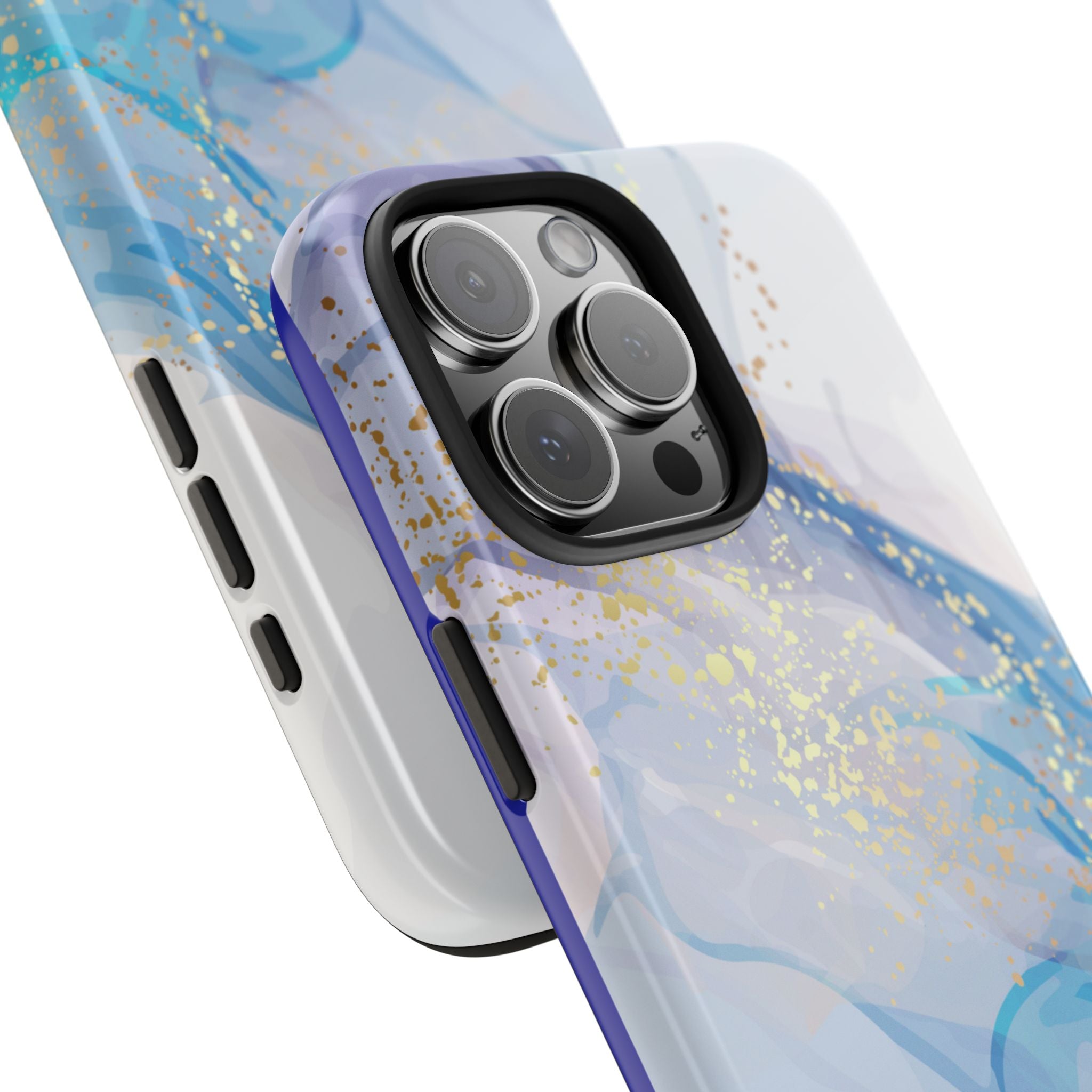 Phone Case | Gold Fleck Blue Marble Tough Protective Phone Cover