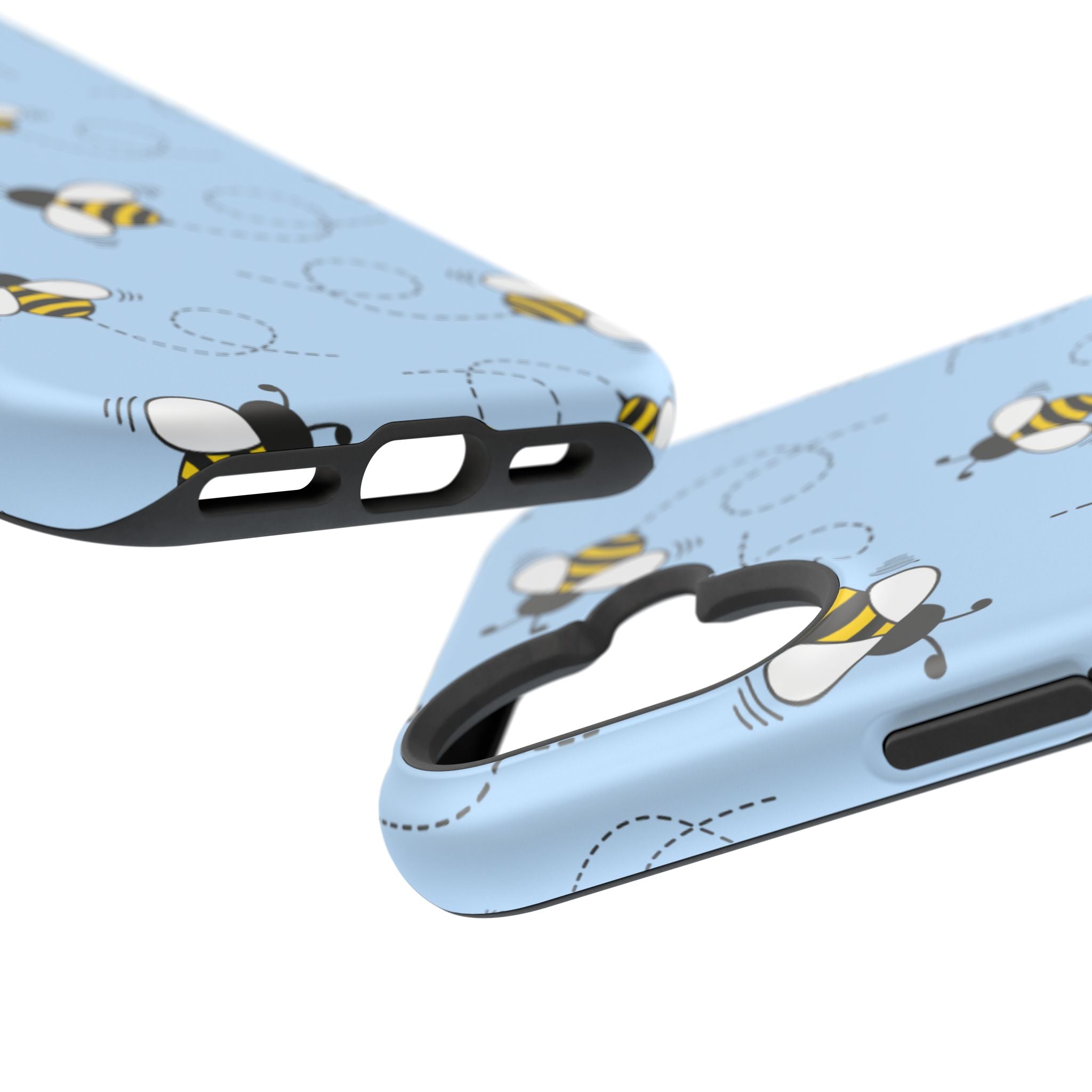 Phone Case | Sky Blue Bee Pattern Magnetic Impact-Resistant Phone Case
